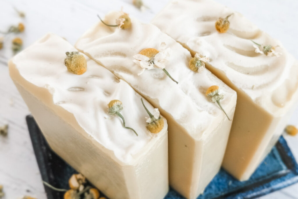 Sodaasche auf Olivenölseife